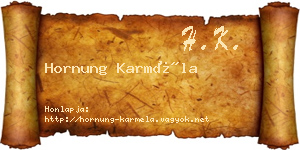 Hornung Karméla névjegykártya